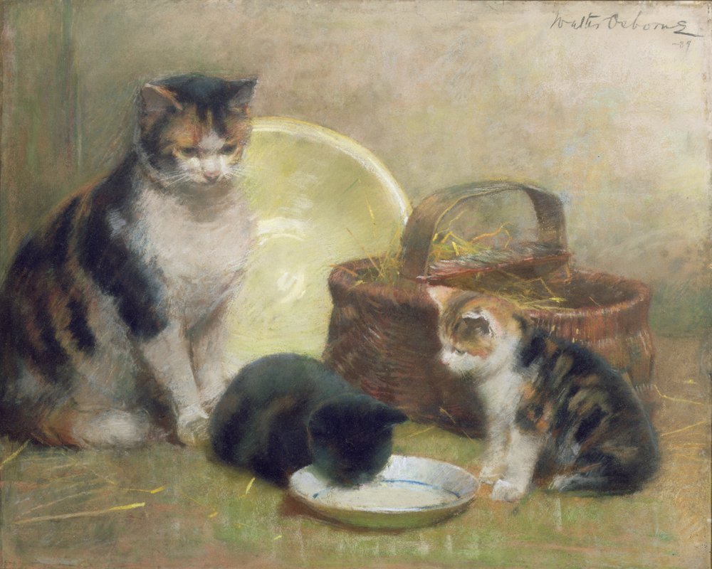 雌猫と子猫たち、1889年
